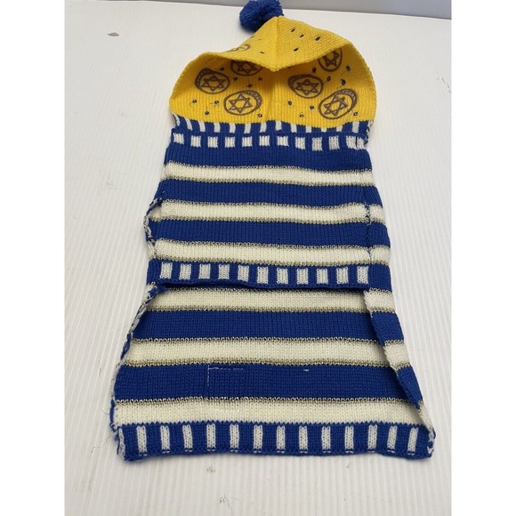 WHOOPI GOLDBERG C For Chanukah Blue White Yellow Dog Sweater & Beanie Set Medium - Picture 8 of 11